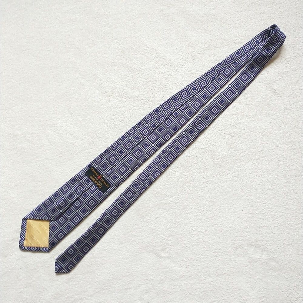 Robert Talbott Best of Class Tie Necktie Silk Geometric Purple Blue USA 3.75x59" - Picture 6 of 8